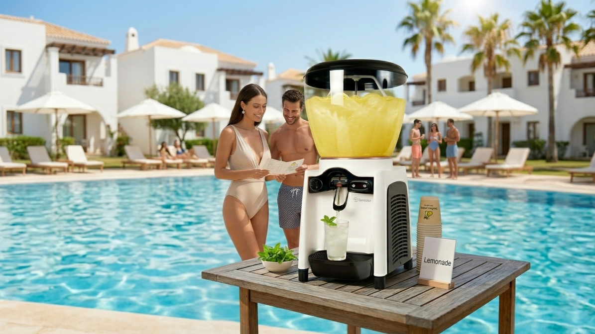 Lemonade machine in a restaurant setting